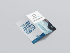 Insight KB promotional flyer mockup with company branding and product information